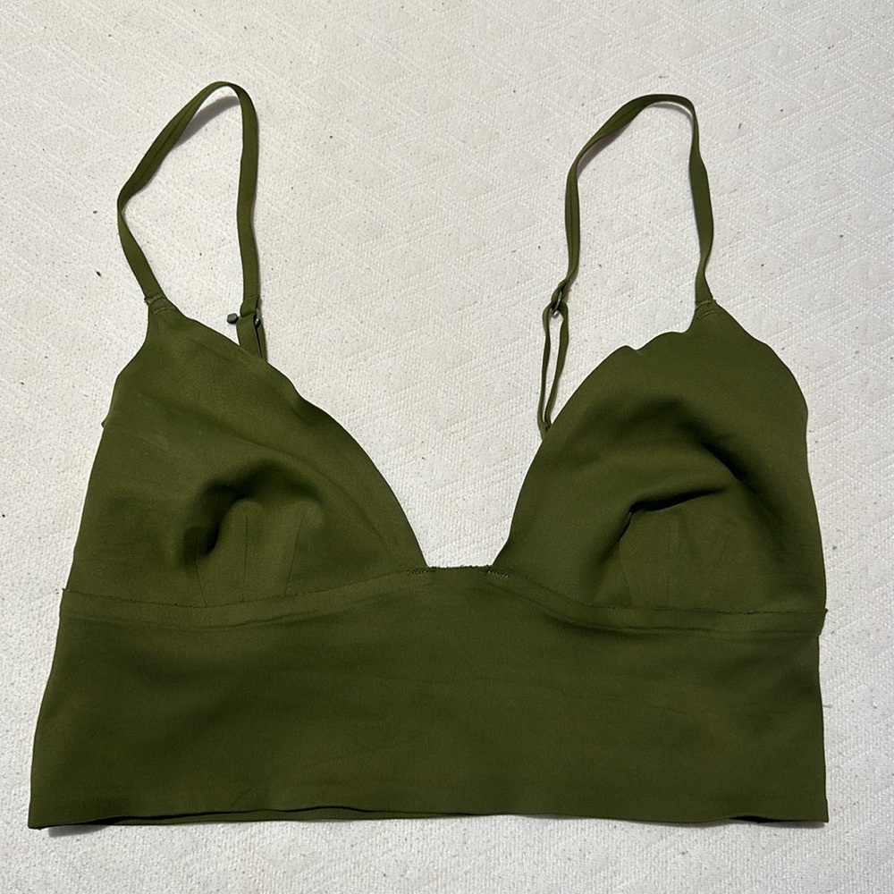 Free People Intimately Olive Green Bra Top Size Small
